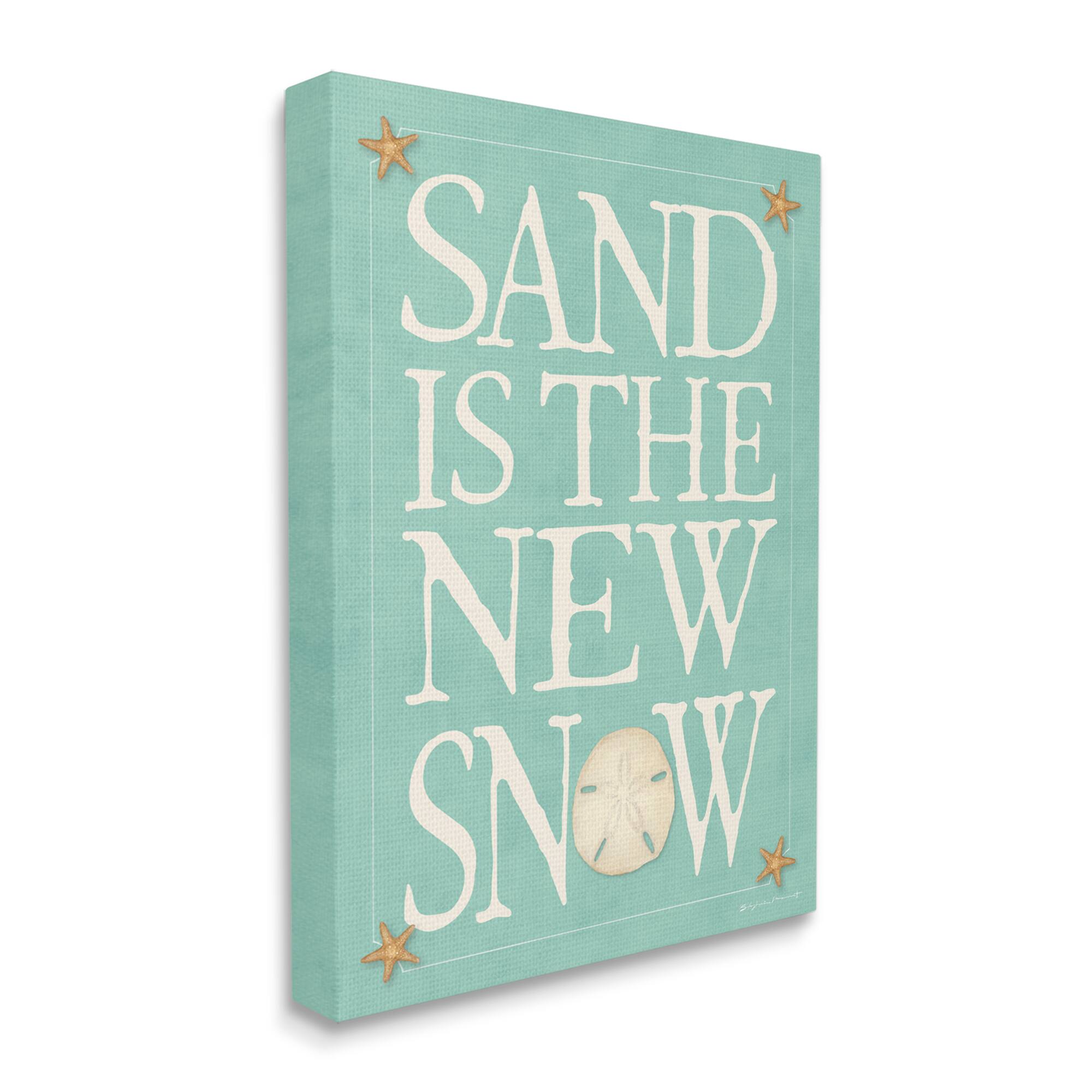 Stupell Industries Sand is the New Snow Nautical Winter Starfish Canvas Wall Art